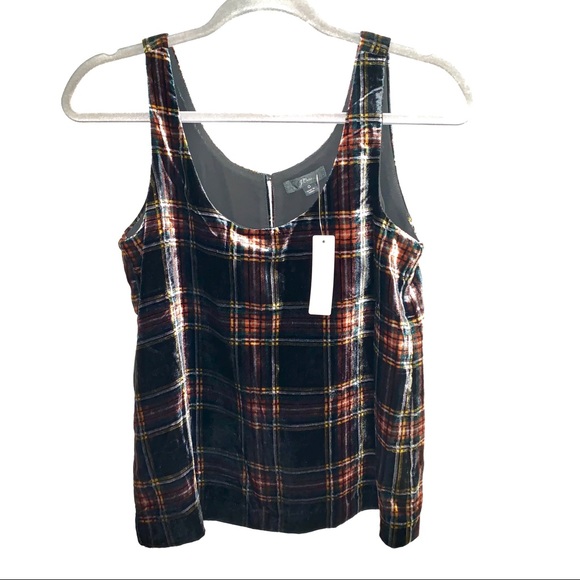 J.Crew Velvet Plaid Tank Top in Stewart Tartan - Picture 6 of 11